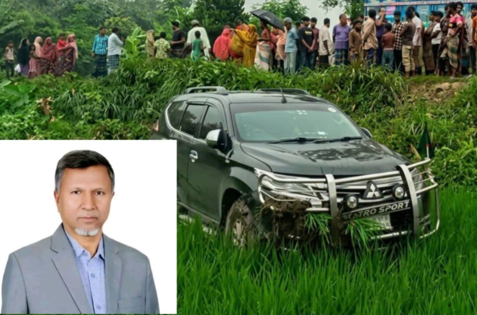 সড়ক দুর্ঘটনার হাত থেকে রক্ষা পেলেন প্রতিমন্ত্রী আব্দুল বারী ও তাঁর স্ত্রী, গুরুতর আহত এক নারী পথচারী