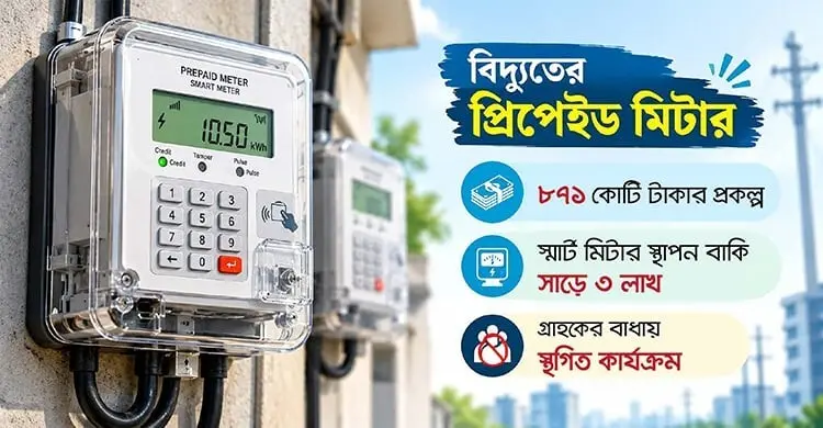 ডিমান্ড চার্জ ও বাড়তি বিলের আতঙ্কে বাধা, থমকে সাড়ে ৩ লাখ প্রিপেইড মিটার স্থাপন