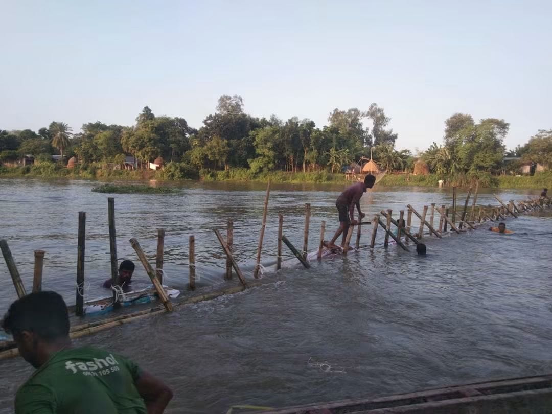 সিংড়ায় তিনটি অবৈধ সৌঁতিজাল অপসারণ, চলনবিলে অভিযান অব্যাহত রাখার ঘোষণা