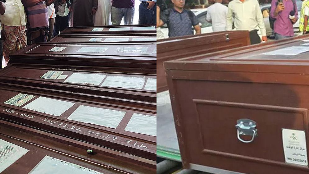সৌদির কারখানায় আগুনে নিহত ৭ বাংলাদেশির মরদেহ দেশে, স্বজনদের আহাজারি