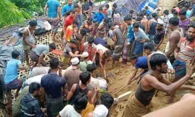 উখিয়া রোহিঙ্গা ক্যাম্পে পাহাড়ধস: ৫ শিশুর মরদেহ উদ্ধার, মাদ্রাসায় আটকা প্রায় ৩০ শিশু