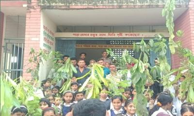 প্রধানমন্ত্রী তারেক রহমানের অঙ্গীকার বাস্তবায়নের লক্ষ্যে ঈশ্বরদীতে শিক্ষার্থীদের মাঝে গাছের চারা বিতরণ।