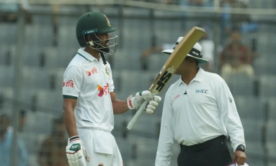 সাদমানের ফিফটির পর শান্তর বিদায়, চাপে বাংলাদেশ
