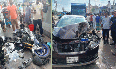 ধামরাইয়ে চার পরিবহনের সংঘর্ষে প্রাণ গেল দুই শিক্ষার্থীর, মহাসড়কে দীর্ঘ যানজট