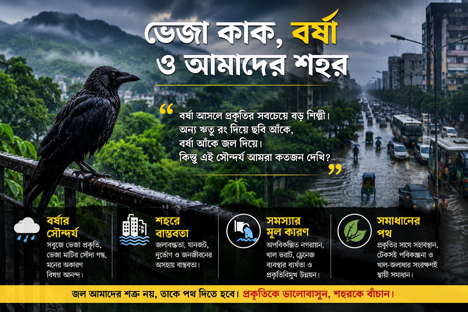 বর্ষা নয়, অপরিকল্পিত নগরায়ণই জলাবদ্ধতার মূল কারণ